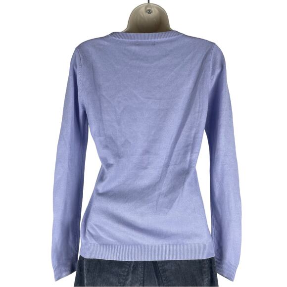 New York & Company Argyle V Neck Pullover Sweater Purple Size XS - Picture 5 of 8